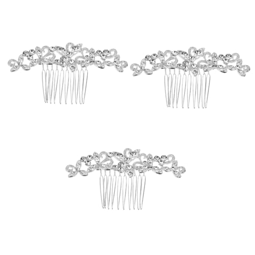 FOMIYES 3St Brautkamm Braut Haarkamm Haarschmuck aus Strass Braut Kopfschmuck Tiara Brautkopfschmuck aus Strass Haarschmuck für die Hochzeit Strasssteine Kopfbedeckung Stirnband Weiß von FOMIYES