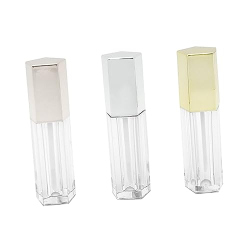 FOMIYES 3stücke Teiliges Lippenpflegeflasche Fünfzackiger Lippenrohr-tube Handgemachte Leere Lippenölflasche Tragbare Lippenpflege Für Damen Silber Gold Roségold von FOMIYES