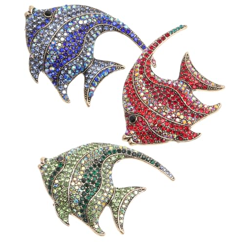 FOMIYES 3stücke Brosche Rot Fischbrosche Brustnadel Kreativ Damen Herren Kleidung Taschen Rucksack Hut Schal Dekorieren Tragen von FOMIYES