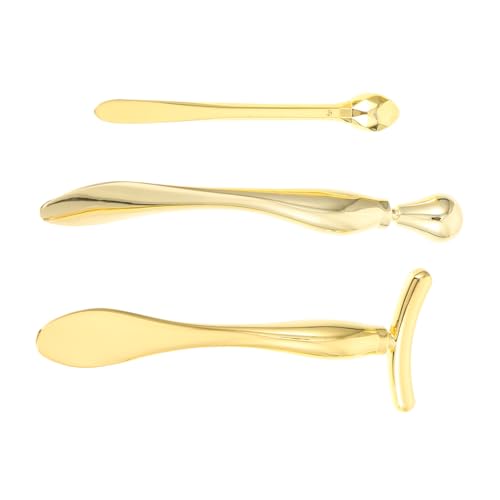 FOMIYES 3 Stück Augencreme Löffel T-förmiger Massage Löffel Goldene Gesichtsmaske Applikatoren Für Geschwollene Augen Hautpflege Und Schönheit Für Hauttypen Geeignet von FOMIYES