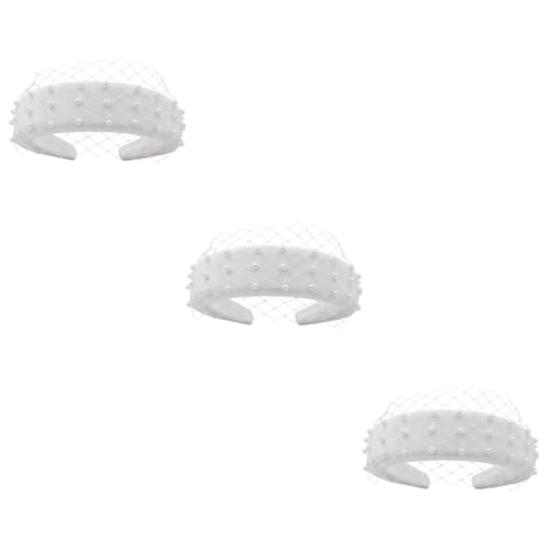 FOMIYES 3St Braut Stirnband Brautkopfschmuck für die Hochzeit Hochzeits-Tiara Haarband haarschmuck Haargummis Hochzeitsperlen Stirnband Hochzeit Stirnband Kopfbedeckung Haarteil Fräulein von FOMIYES