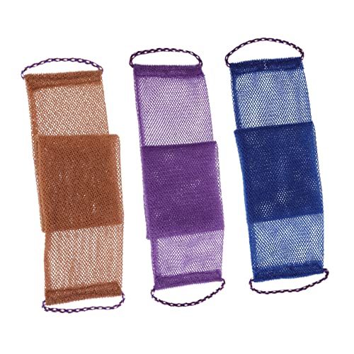 FOMIYES 3st Kordel Schrubben Seife Reiben Spa Waschlappen Peeling Pads Bad Schwämme Netz Handtücher Waschen Handschuhe Mikrofasertuch Haut Kühlung Handhaben Handtuch Körper Gesicht Nylon von FOMIYES