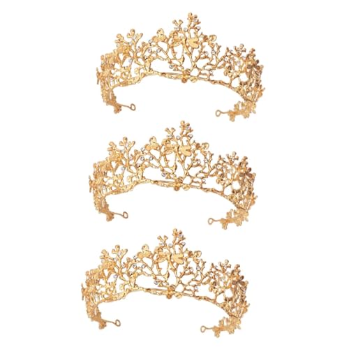 FOMIYES 3st Krone Brautkopfschmuck Für Die Hochzeit Braut Strass Tiara Eleganter Brautschmuck Braut-tiara Tiara-verzierung Strass Hochzeit Stirnband Tiara Strasssteine Golden von FOMIYES
