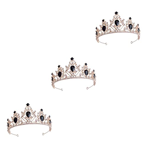 FOMIYES 3st Krone Haarschmuck Kopfbedeckungen Für Die Braut Hochzeit Kopfschmuck Diademe Für Bankette Diademe Für Mädchen Hochzeitstiara Aus Strass Damen Abschlussball Zinklegierung Gürtel von FOMIYES