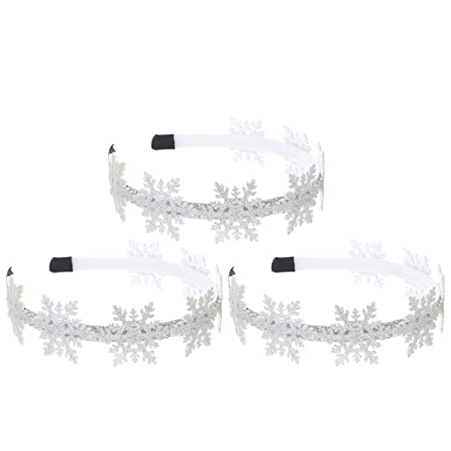 FOMIYES 3st Weihnachts-schneeflocke-stirnband Weihnachtshaarschleifen Schneeflocken-haarnadeln Schneeflocken-haarband Schneeflocken-haarreif Haarschmuck Mit Schneeflocken Silver Harz von FOMIYES