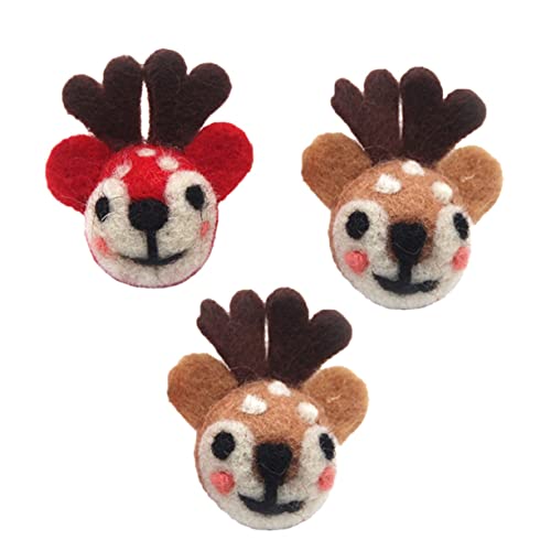 FOMIYES 3stücke Filz-brustnadel Mit Geweihmuster Kreative Brosche Für Weihnachts-party Anzug-accessoires Für Diy-haarspangen Und Hutdekorationen von FOMIYES