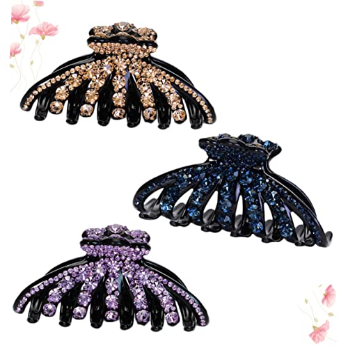 FOMIYES 3stücke Haarklammern Für Damen Und Mädchen Haarschmuck Mit Kristallen Blau Und Violett Leicht Und Robust von FOMIYES
