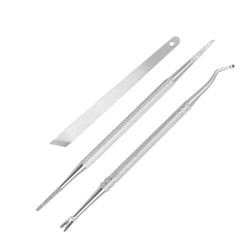 FOMIYES 3stücke Nagelreiniger Set Mit Nagelhautentferner-löffel Und Nagelgabel-set Für Zehennagelpflege Nagelhautschäler-schaber Und Nagelhautentferner Für Home Und Salon von FOMIYES