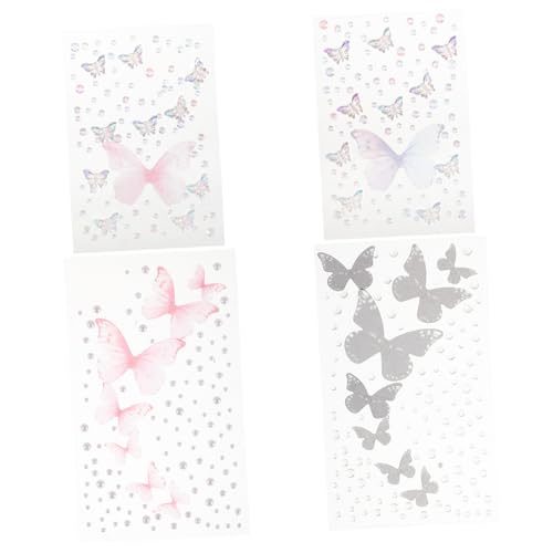 FOMIYES 4blätter Selbstklebende Gesichtssteine -gesichtsjuwelen Für Festivalpartys Und Halloween Strass-aufkleber Für Make-up Diy-gesichts-make-up-aufkleber von FOMIYES