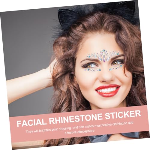 FOMIYES 4 Blätter Selbstklebende Face Jewels Wasserfeste Gesichtsschmuck Aufkleber mit Funkelnden Rhinestones für Augenbrauen Festival Make Up und Körperdekoration von FOMIYES