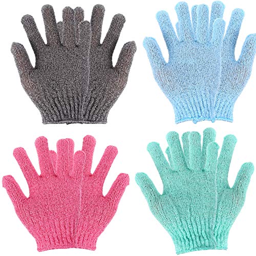 FOMIYES 4 Paar Peeling-handschuhe Für Den Körper Tiefenreinigung Entfernung Abgestorbener Haut Duschhandschuh-set Badeschrubber Für Damen Und Herren Badetücher Badehandschuhe von FOMIYES