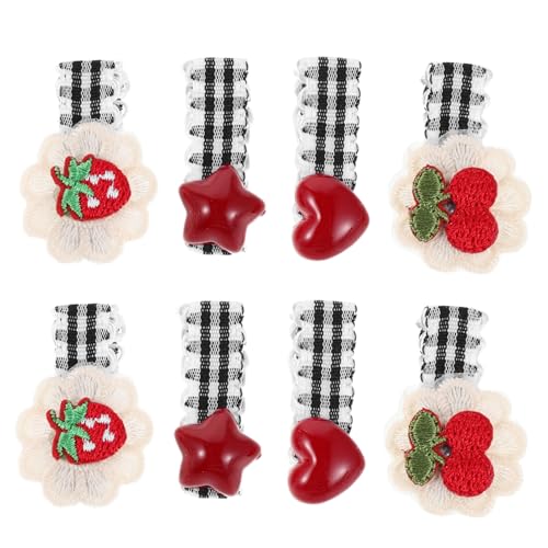 FOMIYES 4 Paare Mini Kirsche Erdbeere Haarspangen mit Spitzen-detail Kariert Rot-schwarz Rutschfeste Duckbill Haarklammern für Feines Haar Festhaltend für Mädchen Kinderfest Party FOMIYES 4 Paare Mini Kirsche Erdbeere Haarspangen mit Spitzen-detail Kariert Rot-schwarz Rutschfeste Duckbill Haarklammern für Feines Haar Festhaltend für Mädchen Kinderfest Party von FOMIYES