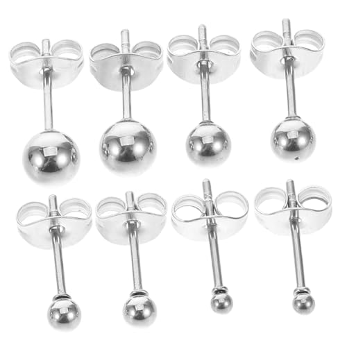 FOMIYES 4 Paare Ohrstecker Rundkugel Minimalistische Runde Ohrstecker Unisex Piercing Schmuck für Knorpel und Ohrläppchen Langlebig und Vielseitig Elegant von FOMIYES