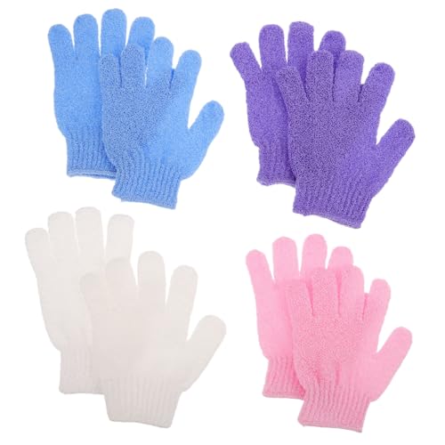 FOMIYES 4paare Peeling-handschuhe Aus Nylon Für Damen Und Herren Badeschrubber Für Körperpeeling Duschschrubber Mit Fünf-finger-design Für Effektive Reinigung von FOMIYES