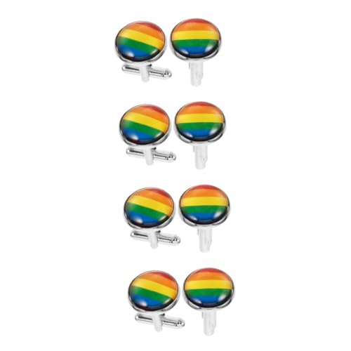 FOMIYES 4 Paare Regenbogen-manschettenknöpfe Männer Shirt Ihn Für Männer Ärmel Smoking Arm Anzug Schmuck Coole Manschettenknöpfe Anzug Manschettenknöpfe Zinklegierung von FOMIYES