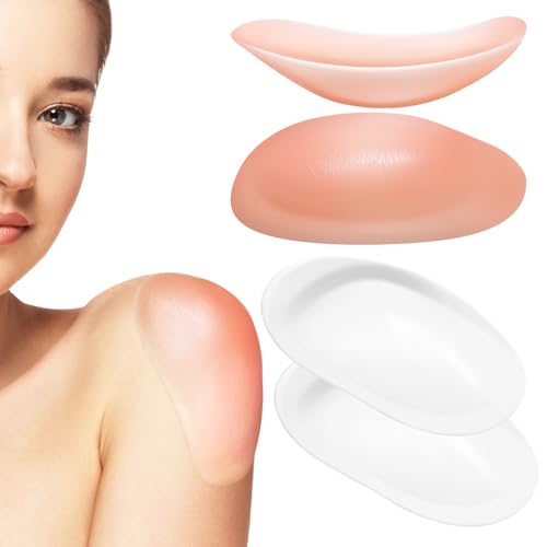 FOMIYES 4 Paare Silikon Schulterpolster Selbstklebende Schulterpolster für Damen Transparent Unisex Antirutsch Wiederverwendbar Schulterhöhenverstärker für Blusen Anzüge von FOMIYES
