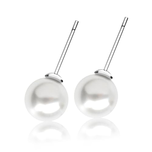 FOMIYES 4 Paare Sterling Silber Ohrstecker mit Natürlichen Weißen Perlen Damen Schmuck Klassisch Elegant Allergikerfreundlich von FOMIYES