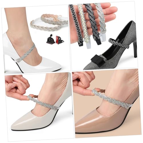 FOMIYES 4 Paare Verstellbare Austauschbare Fersenriemen für High Heels mit Fixierverschluss Rutschfest Hautfreundlich Modisch und Strapazierfähig für Bequemen Sitz bei Damen schuhen von FOMIYES