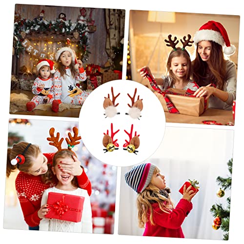FOMIYES 4 Paare Weihnachts Rentier Geweih Haarklammern Teiliges Stabile Animal Horn Clips für Damen Festliche Haarspangen für Kostüm Party Karneval Halloween Vielseitiger Haarschmuck von FOMIYES
