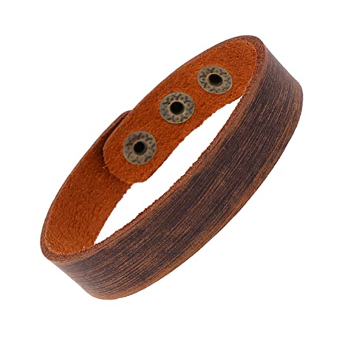 FOMIYES 4stücke Lederarmband Unisex-armband Einfache Handgelenkkette Armband Für Lederarmband Für Studentenliebhaber Handkette Diy-armreif-dekoration Rindslederarmband Retro-braun von FOMIYES