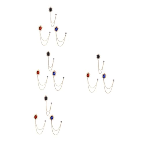 FOMIYES 4 Sätze Herren Brosche Mit Edelsteinen Ketten Teiliges Anstecknadeln Für Anzüge Stilvolle Modeaccessoires Für Besondere Anlässe Goldenem Design 3 Stück * 4 von FOMIYES