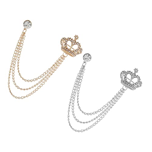 FOMIYES 4 Sätze Rhinestone Kragenkette Brosche Mit Quaste Anstecknadel Für Damen Herren Elegantes Vintage Design Für Anzüge Besondere Anlässe 2 Stücke * 4 von FOMIYES