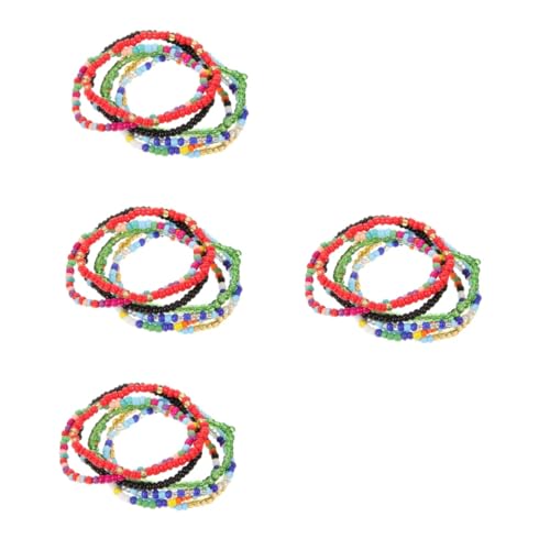 FOMIYES 4 Sätze Teiliges Boho Fußkettchen Für Damen Herren Perlen Fußketten Für Sommer Vielseitig Einsetzbar Knöchel Oder Handgelenkschmuck Für Strand 7 Stück * 4 von FOMIYES