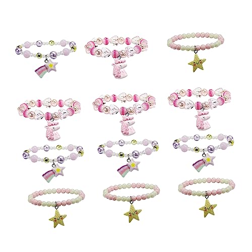 FOMIYES 4 Sets Kinderarmband Kinderarmbänder Kleinkinder Armreife Kinderschmuck Mädchenarmbänder Kleines Mädchenarmband Elastisches Armband Kinderschmuck Für Mädchen Kunststoff von FOMIYES