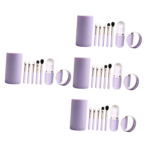 FOMIYES 4 Sätze Make-up-pinsel-set Mini Caboodle Schillernde Make-up-pinsel Abdeckung Für Make-up-pinsel Pinsel Für Make-up Schminkpinselhalter Mit Deckel Bürste Wolle Kosmetik Reisen von FOMIYES