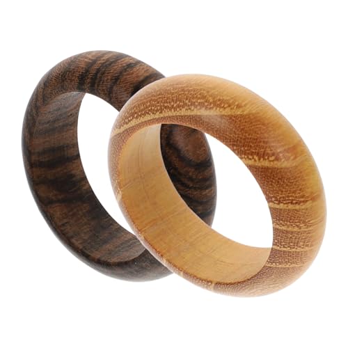 FOMIYES 4 Stck Holzringe Vintage Stil Kreative Persönlichkeit Schmuckringe Tigerhaut und Goldpalisanderholz Vielseitige Dekoration für Damen und Herren Handgefertigte Holzfinger Ringe von FOMIYES