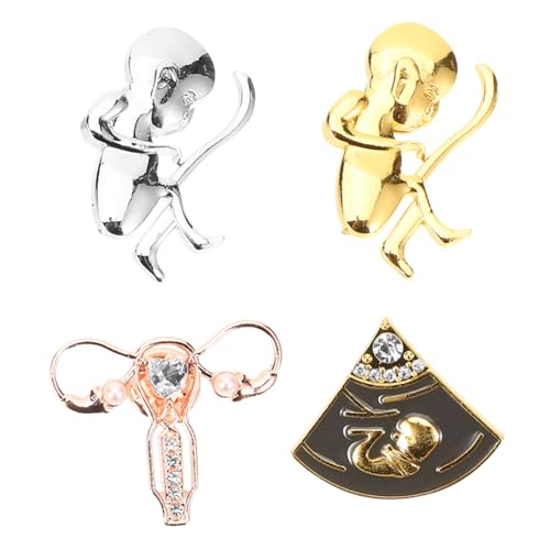 FOMIYES 4 Stck Teiliges Metall Broschen mit Menschlichen Organ Motiven Langlebige Zinklegierung Stabile Anstecknadeln für Kleidung Rucksäcke als für Krankenschwestern und Mediziner von FOMIYES