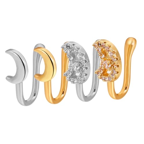 FOMIYES 4 Stck Teiliges Nasenclip Non piercing Mond nasenringe für Damen Modisch Leicht Hautfreundlich Dekorative Nasenklemmen frei von Stechen für Partys und Alltag von FOMIYES