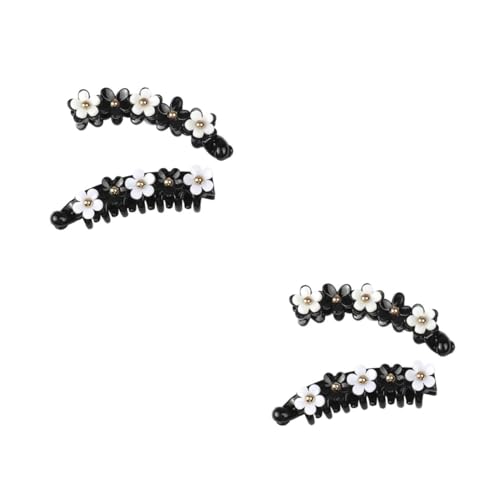 FOMIYES 4 Stck. Acryl Haarspangen Fünfblättrige Blumenform Rutschfeste Ponytail Halter Damen Haarschmuck Für Party Hochzeit Alltag von FOMIYES