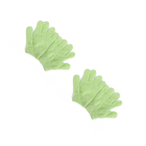 FOMIYES 4 Stck. Nylon Duschhandschuhe Peeling Badehandschuhe für Körper Peeling Waschhandschuhe mit Elastischem Material und Aufhängeschlaufe für Damen Herren Maschinell Waschbar Grün von FOMIYES