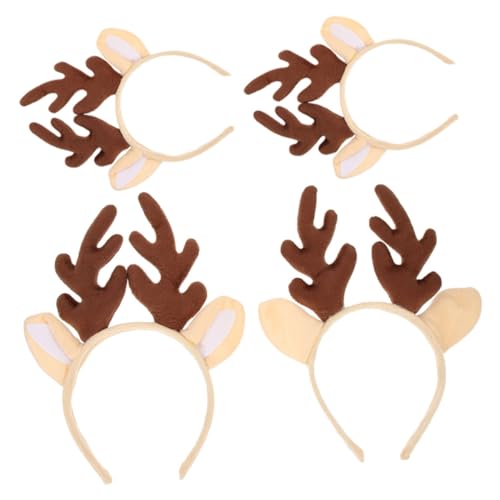 FOMIYES 4stücke Geweih Stirnband Weihnachten Haaraccessoires Für Frauen Mädchen Partystirnband Dekorative Stirnbänder Nette Stirnband Hirschhörner Stirnbänder von FOMIYES