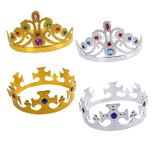 FOMIYES 4 Stück Antike Königsmänner s Ornament-kits Für Goldener Königsstil Kleid Für Mädchen Männerkleidung Tiara Schmucksets Für Kinder Anzüge Für Männer Königlich Prinzessin Mann Herren von FOMIYES