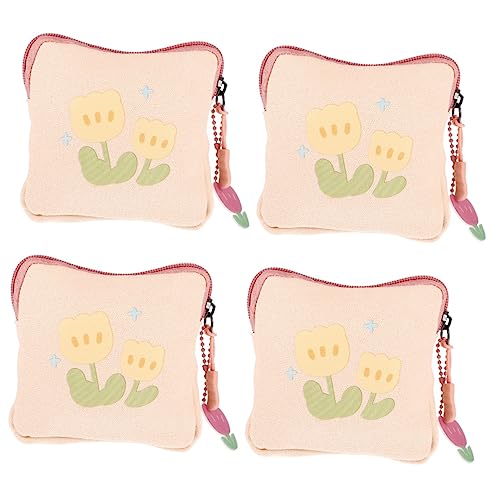 FOMIYES 4 Stück Aufbewahrungsbeutel Für Damenbinden Kosmetikbehälter Für Die Reise Kulturbeutel Für Damen Stillkissentasche Behälter Für Menstruationspads Tragbarer Zeitraum Segeltuch Rosa von FOMIYES