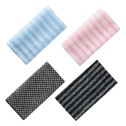 FOMIYES 4er-pack Japanische Badetücher Peeling-rückenschrubber Für Die Duschreinigung Reisegröße Waschlappen Im Gittermuster von FOMIYES