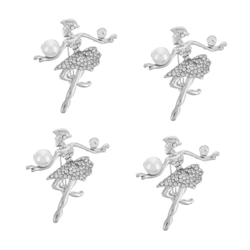 FOMIYES 4 Stück Ballett Brosche Ballerina Pin Funkelnden Strasssteinen Verarbeitung Vielseitiges Tanzschmuck Accessoire für Ballettaufführungen und Alltag für Tänzerinnen und von FOMIYES