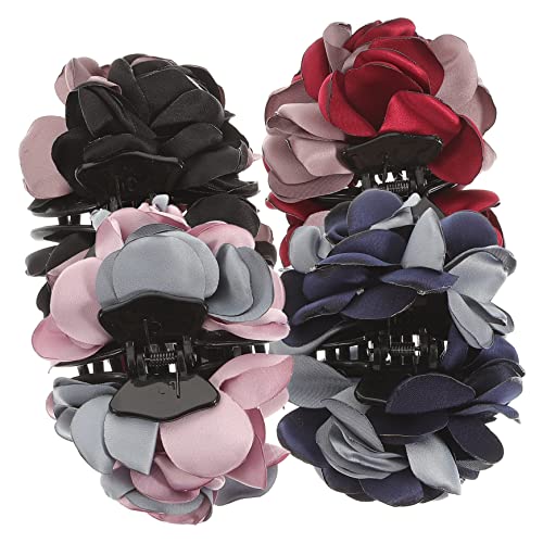 FOMIYES 4stücke Große Haarklammern Für Frauen Mit Blumen-dekor Blumen Bogen Kiefer Clip Haarspange Robust Und Modisch von FOMIYES