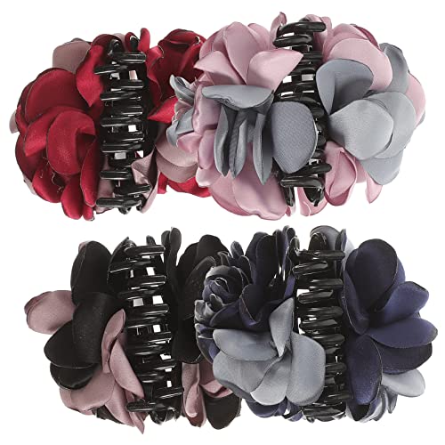 FOMIYES 4stücke Große Haarklammern Für Frauen Mit Rosenblumen-design Haarspangen Blumen Haarkrallen Party Hochzeit Accessoires von FOMIYES