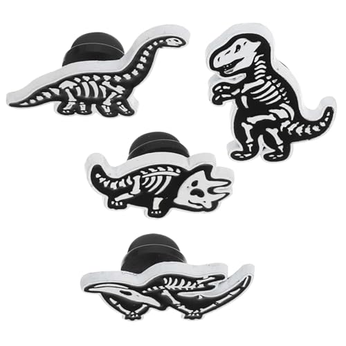 FOMIYES 4 Stück Dinosaurier Skelett Broschen aus Langlebiger Legierung Kreative Dino Knochen Anstecknadeln Modische Revers Pins für Jacken Pullover Taschen für Frauen und Freunde von FOMIYES