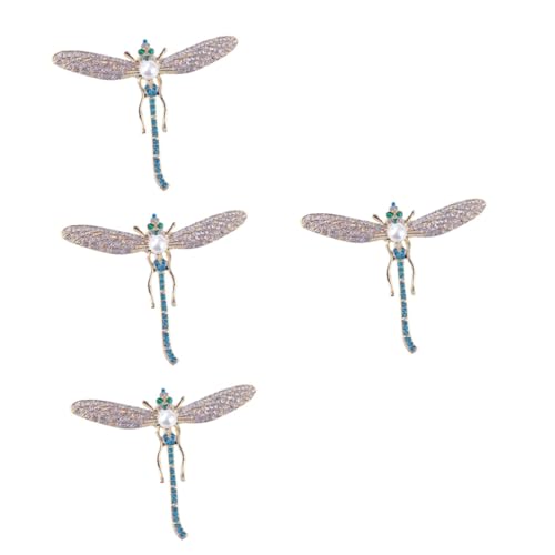 FOMIYES 4 Stück Drachenfliegen Brosche mit Perlen Frauen Anstecknadel für Kleidung Schals Hüte Perfektes für Weihnachten Geburtstage von FOMIYES