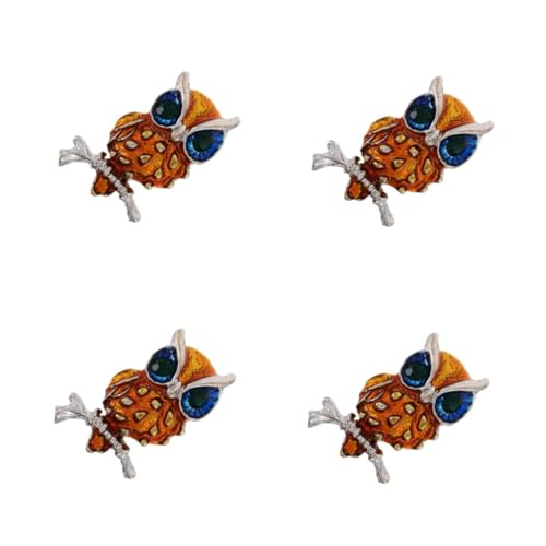 FOMIYES 4 Stück Einzigartige Eulenbrosche Langlebiger Handgefertigte Kleidung Anstecknadel Vielseitiges Accessoire für Mantel Schal und Hut Kreativer Schmuck für Damen und Herren von FOMIYES
