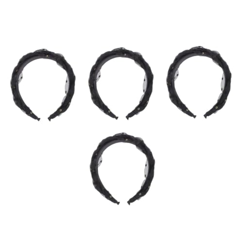 FOMIYES 4 Stück Eleganter Damen Haarreif Schwarzem Netzstoff Bequemer Vielseitiger Stirnband Haarschmuck für Mädchen Modisches Leichtes Accessoire für Alltag und Besondere Anlässe von FOMIYES