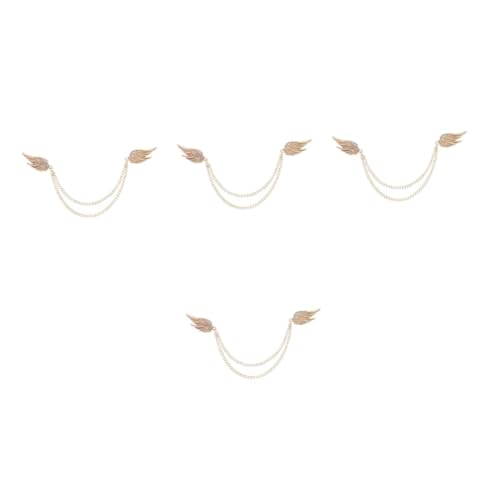 FOMIYES 4 Stück Engelsflügel Brosche Herren Quastenkette Anstecknadel Robustes Design Modisches Accessoire Für Anzug Hochzeit Geburtstag Party von FOMIYES