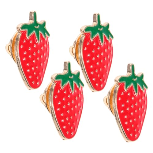 FOMIYES 4 Stück Erdbeer Broschen aus Zinklegierung Langlebige Frucht Anstecker Party Accessoires für Kleidung und Taschen Vielseitig Einsetzbare Schmucknadeln für Damen von FOMIYES