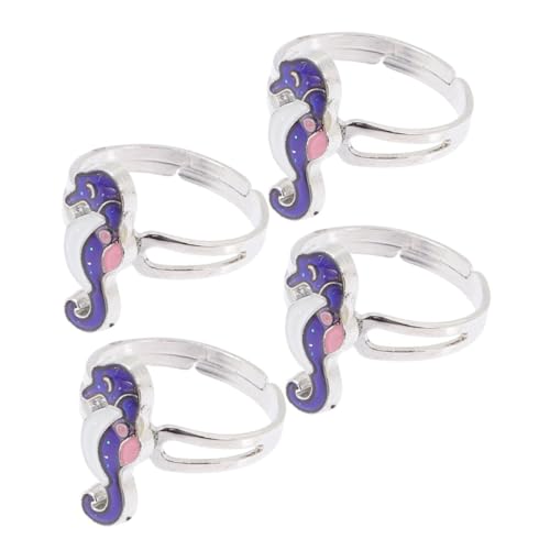 FOMIYES 4 Stück Farbwechselnder Seepferdchen-ring Ring Einstellbarer Offener Ring Stapelbare Ringe Für Frauen Eheringe Verstellbare Ringe Für Damen Moderinge Trauring Violett Zinklegierung FOMIYES 4 Stück Farbwechselnder Seepferdchen-ring Ring Einstellbarer Offener Ring Stapelbare Ringe Für Frauen Eheringe Verstellbare Ringe Für Damen Moderinge Trauring Violett Zinklegierung von FOMIYES