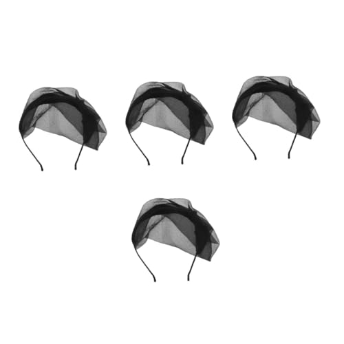 FOMIYES 4 Stück Fascinator Haarschmuck Mesh Stirnband Hut Luftiges Party Haarreif Eleganter Vintage Kopfschmuck Für Damen Grauhaar Abdeckung und Stil von FOMIYES