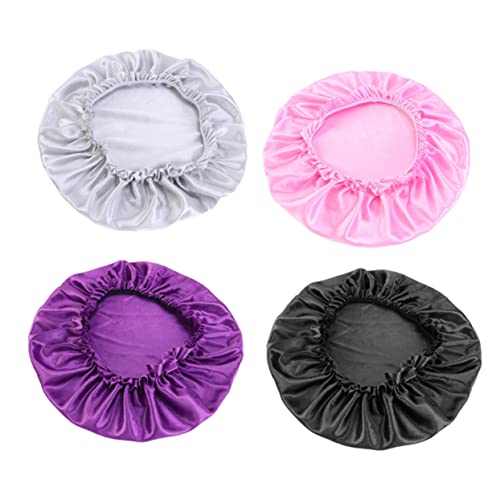 FOMIYES 4-teiliges Set Damen Nachtschlafmütze Runde Beauty Hair Salon Cap Satin Bonnet Weich Und Modisch von FOMIYES
